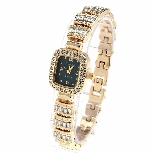 1509a Ekskluzywny damski złoty zegarek Kurren klasyk cyrkonie