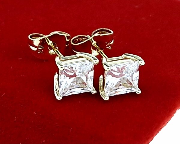 4411 Kolczyki złote pozłacane cyrkonie wtyczki 14K Xuping