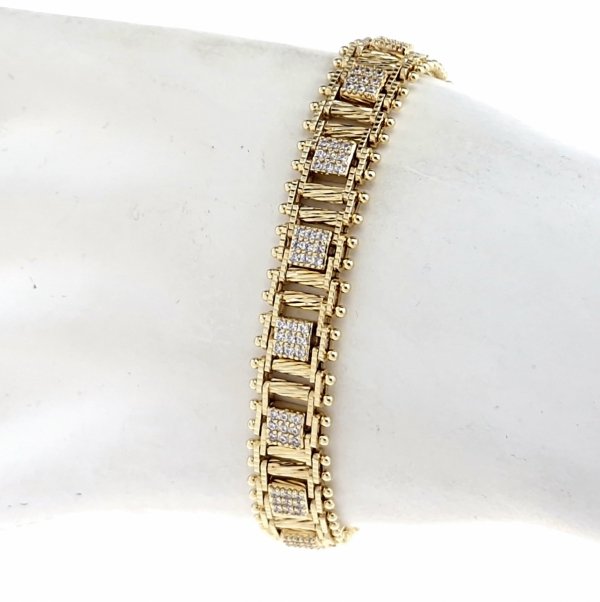 2035 Bransoletka elegancka złota 19cm pozłacana 14k Xuping 