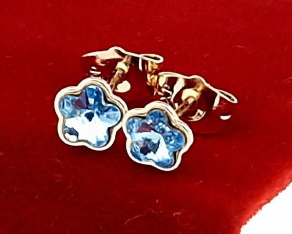 3665 Kolczyki złote Austrian Crystal cyrkonia pozłacane 18k Xuping wtyczki 