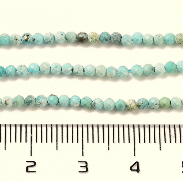 1172a Naturalny HuBei Turquoise, fasetowane, okrągłe, 2 mm, otwór: 0,5 mm, około 169 szt./sznur, 15,7 cala (40 cm)