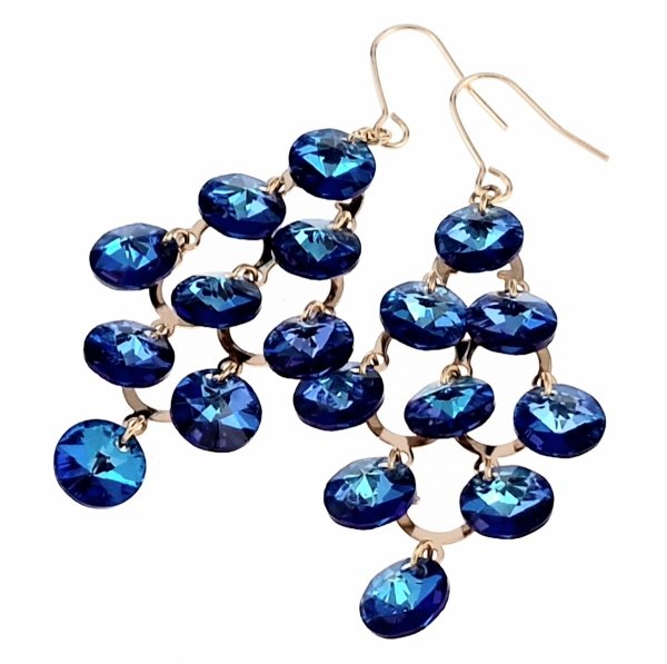 4097 Kolczyki złote Austrian Crystal cyrkonia pozłacane 18k Xuping wiszące