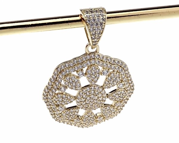 873 Złota zawieszka cyrkonie błyszcząca pozłacana 14k Xuping