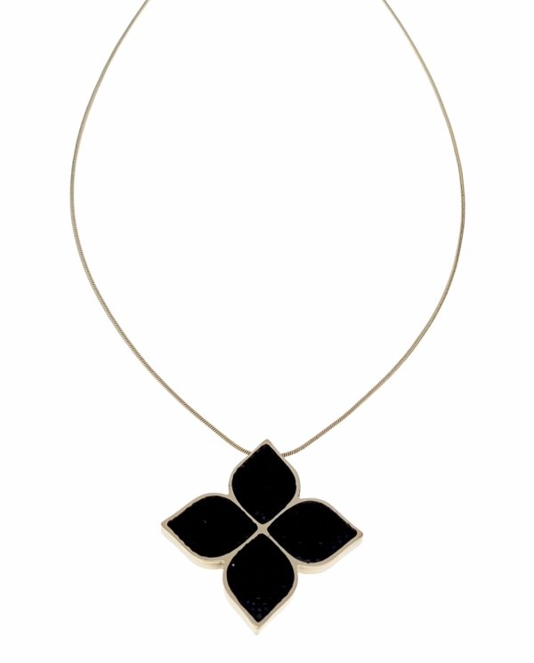 4463 Złoty łańcuszek naszyjnik 43cm stal chirurgiczna 316L koniczyna Vikilady 