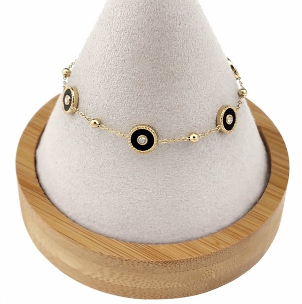 4590 Bransoletka złota 16,5+3 stal chirurgiczna celebrytka 