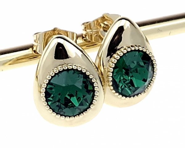 2929 Kolczyki złote Austrian Crystal cyrkonia pozłacane 14k Xuping wtyczki 