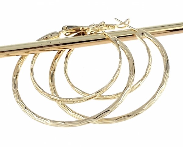 4146c Kolczyki złote pozłacane wiszące 14K Xuping koła 4cm