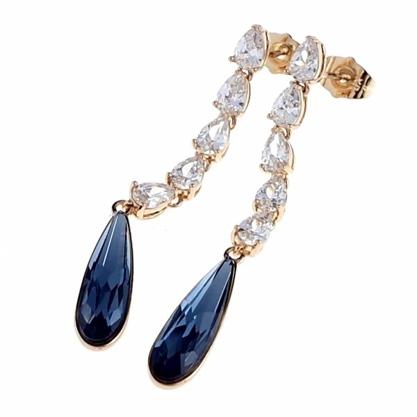 4329 Kolczyki złote Austrian Crystal cyrkonia pozłacane 18k Xuping wiszące 