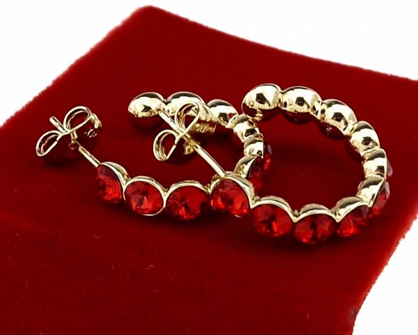 1470 Kolczyki złote pozłacane 14k wiszące Austrian Crystal