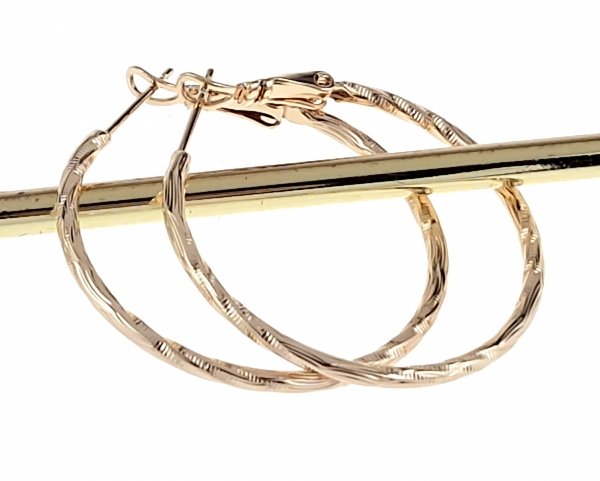 3031c Kolczyki złote pozłacane 18k Xuping wiszące koła 3,4cm