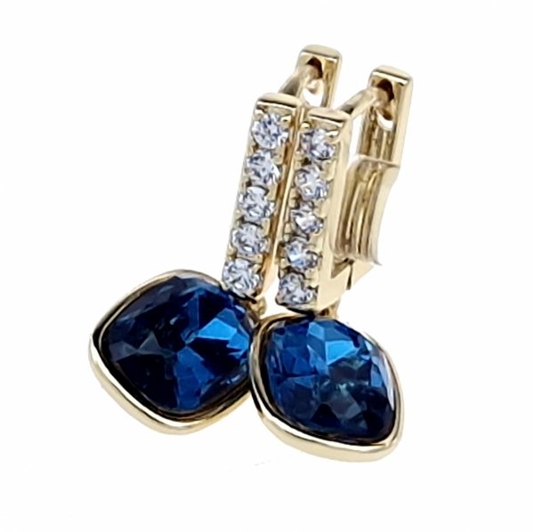 4896 Kolczyki złote pozłacane Austrian Crystal wiszące 14K cyrkonie Xuping 