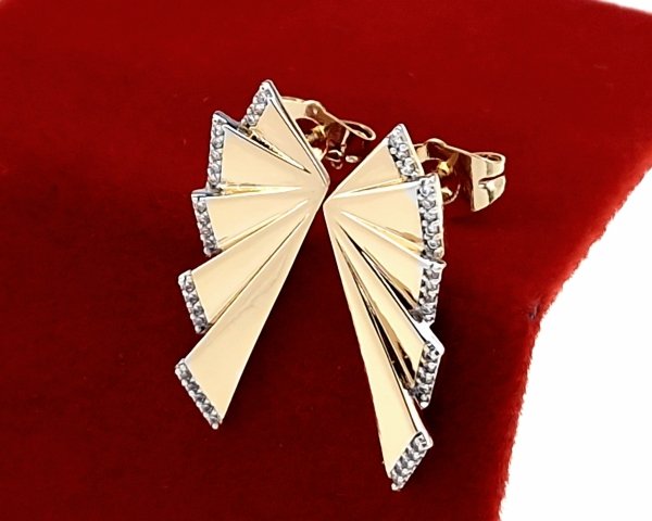 016 Kolczyki złote cyrkonia pozłacane 18k Xuping wiszące 