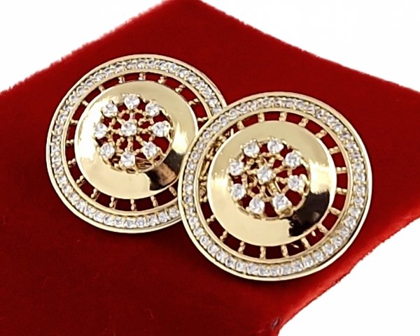 3727j Kolczyki złote pozłacane cyrkonie wiszące 14K Xuping 