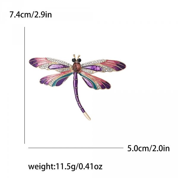 469 Elegancka broszka przypinka cyrkonia błyszcząca ważka