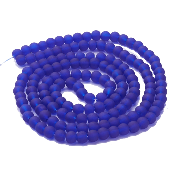 br07 Szklane koraliki matowe pasma do wyrobu biżuterii 6mm 78cm