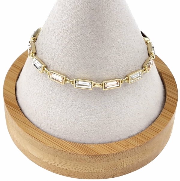 004 Bransoletka elegancka złota 17+3cm pozłacana 14k Xuping Austrian Crystal