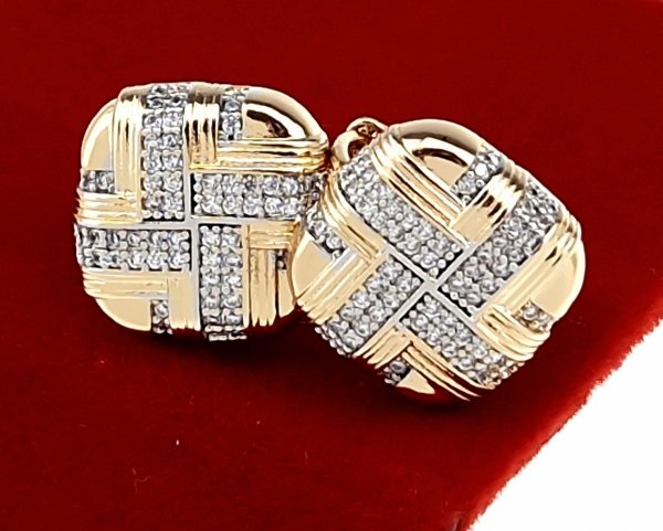 507a Kolczyki złote cyrkonia pozłacane 18k Xuping wiszące 