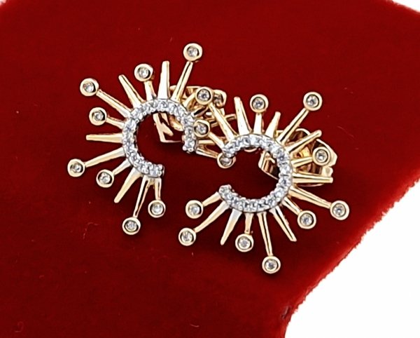 649g Złote kolczyki pozłacane cyrkonie 18k Xuping wtykane w ucho-sztyft 
