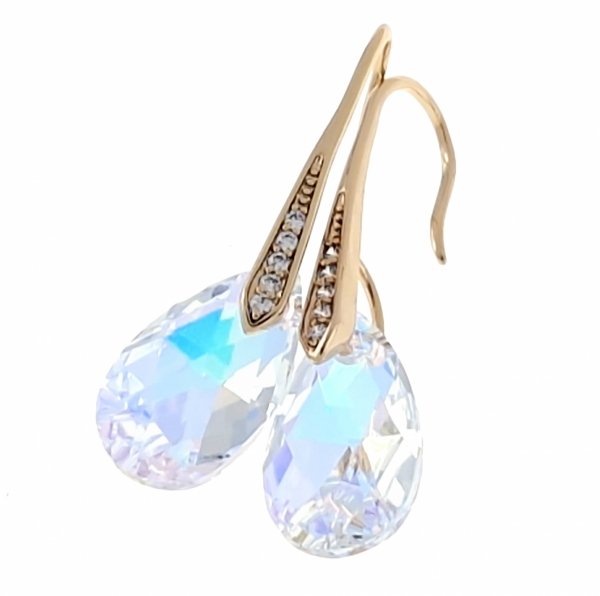 1580a Kolczyki złote Austrian Crystal cyrkonia pozłacane 18k Xuping wiszące