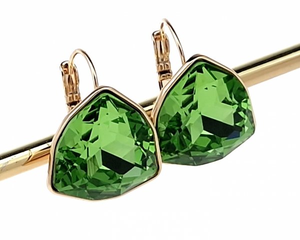 879a Kolczyki złote Austrian Crystal cyrkonia pozłacane 18k Xuping wiszące 