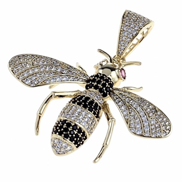 1328g Złota zawieszka cyrkonie błyszcząca pozłacana 14k Xuping pszczoła