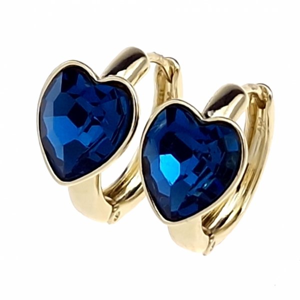 4979 Kolczyki złote pozłacane wiszące 14K cyrkonie Austrian Crystal