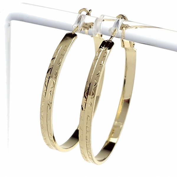 3040 Kolczyki złote pozłacane wiszące 14K Xuping koła 3,5cm