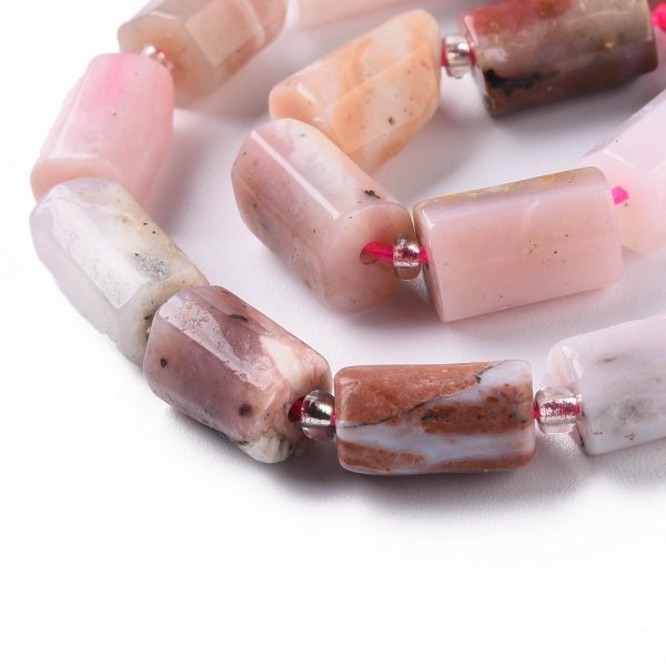 sz85 Opal różowy kamień naturalny, fasetowany, kolumny, 8~11x6~8x5~7 mm, otwór: 1 mm