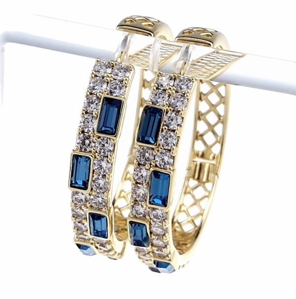 4842  Kolczyki złote pozłacane wiszące 14K Xuping cyrkonie