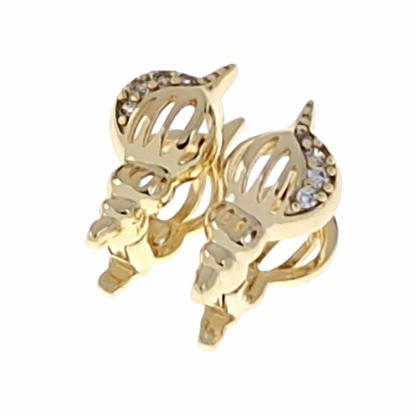 1896 Kolczyki złote pozłacane wiszące 14K muszla