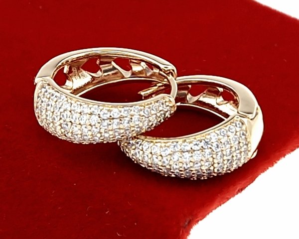 0129 Kolczyki złote cyrkonia pozłacane 18k Xuping wiszące