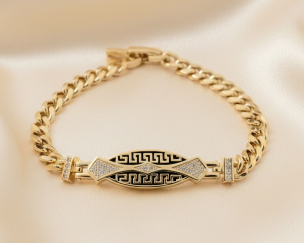 2375b Bransoletka elegancka złota 18+2cm pozłacana 14k 