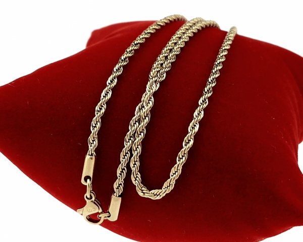 215 Złoty łańcuszek naszyjnik 45cm stal chirurgiczna 316L