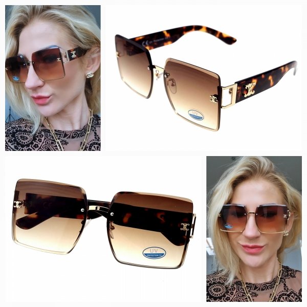 ok51 Damskie okulary przeciwsłoneczne ozdobne lato wakacje UV400
