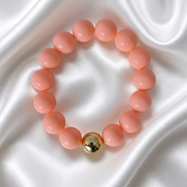 sz319 Bransoletka koraliki akrylowe na gumce jubilerskiej