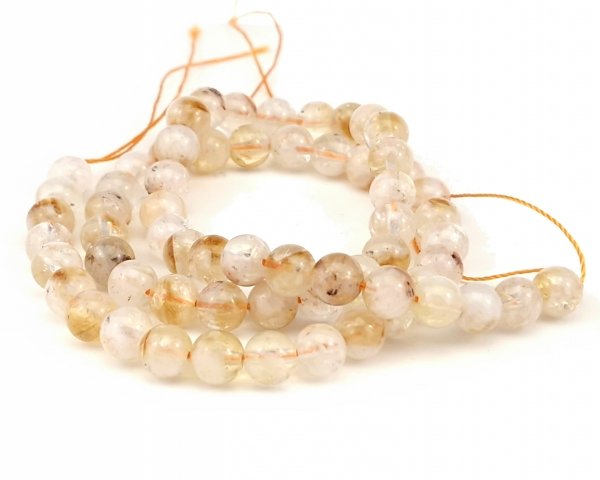 3532 Cytryn kamień naturalny kula 6,5mm sznur 40cm