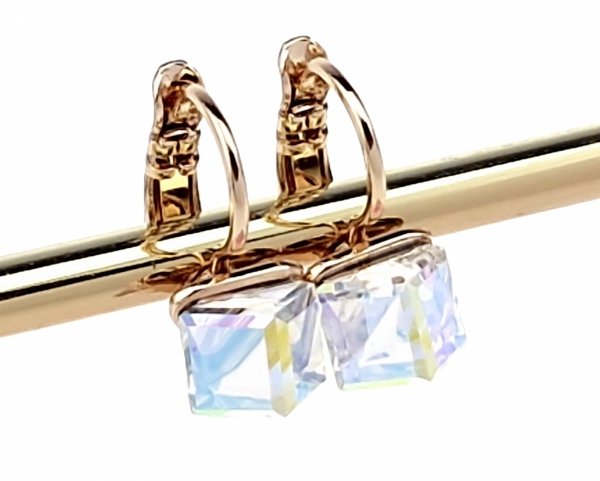 4872 Kolczyki złote Austrian Crystal cyrkonia pozłacane 18k Xuping wiszące
