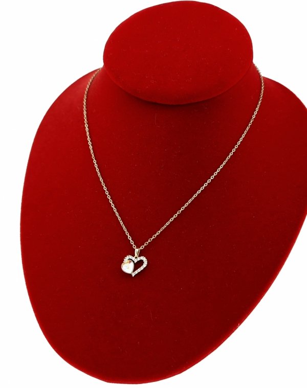 1221 Złoty łańcuszek Austrian Crystal 40+5 naszyjnik pozłacany 14K Xuping serce