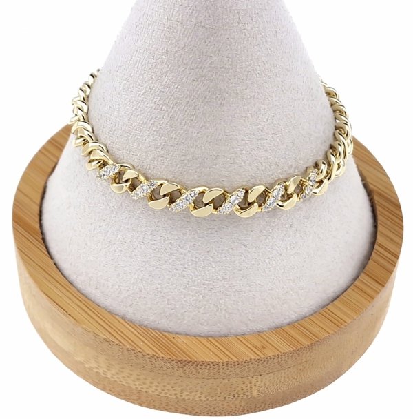 035 Bransoletka elegancka złota 17+3cm pozłacana 14k Xuping 