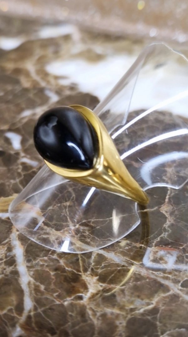 3722c Pierścionek złoty stal chirurgiczna 316L regulowany 