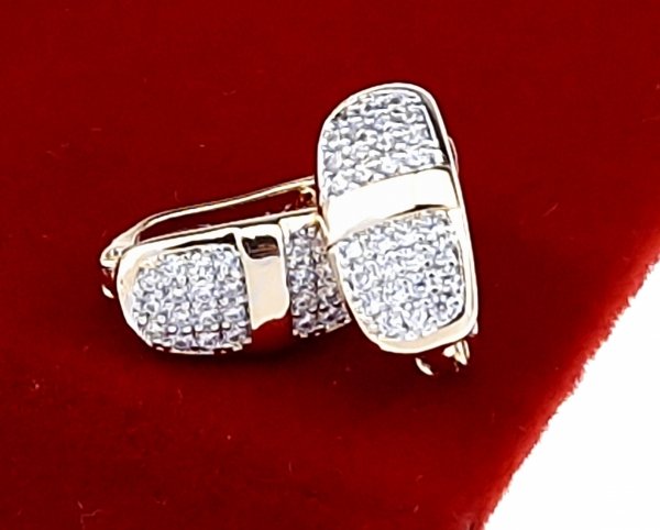 1194h Kolczyki złote cyrkonia pozłacane 18k Xuping wiszące 