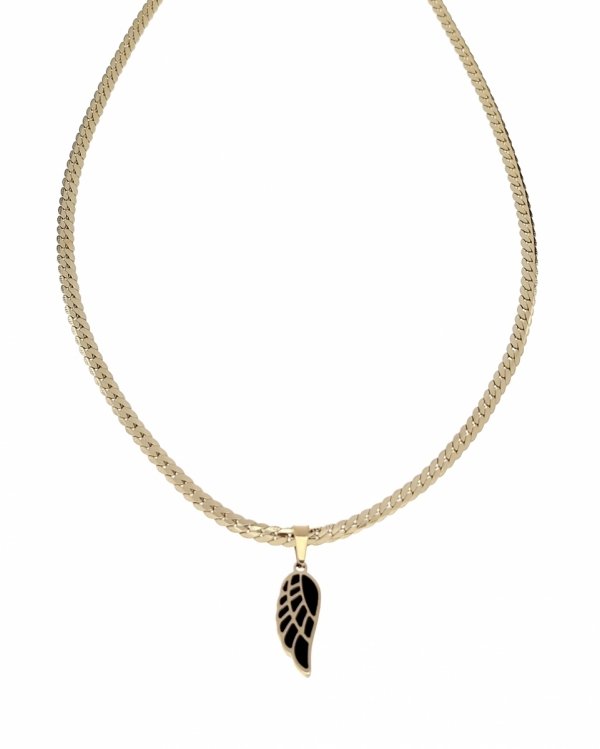 1407 Złoty łańcuszek 45+5 naszyjnik stal chirurgiczna celebrytka skrzydełko