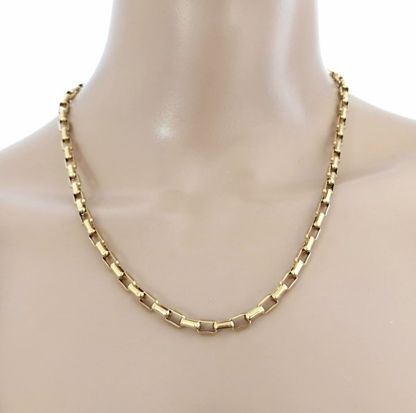 381b Złoty łańcuszek 50cm stal chirurgiczna 316L nierdzewna 