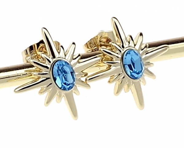 3730e Kolczyki złote pozłacane cyrkonie wtyczki 14K Xuping Austrian Crystal