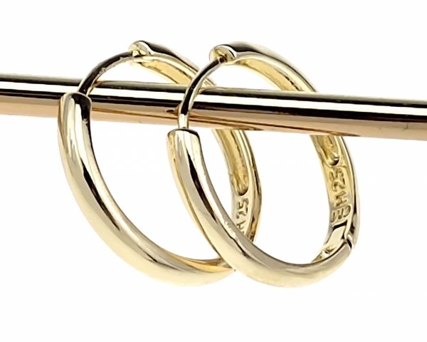 0137 Kolczyki złote pozłacane wiszące 14K Aisadi angielskie zapięcie koła 2,5cm