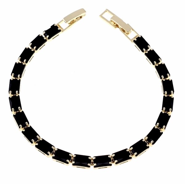 2693 Bransoletka złota elegancka cyrkonie 19cm pozłacana 14k Aisadi