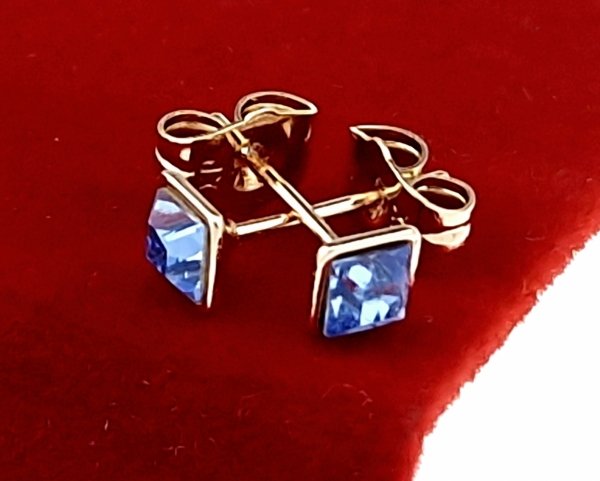 2859 Kolczyki złote Austrian Crystal cyrkonia pozłacane 18k Xuping wtyczki 