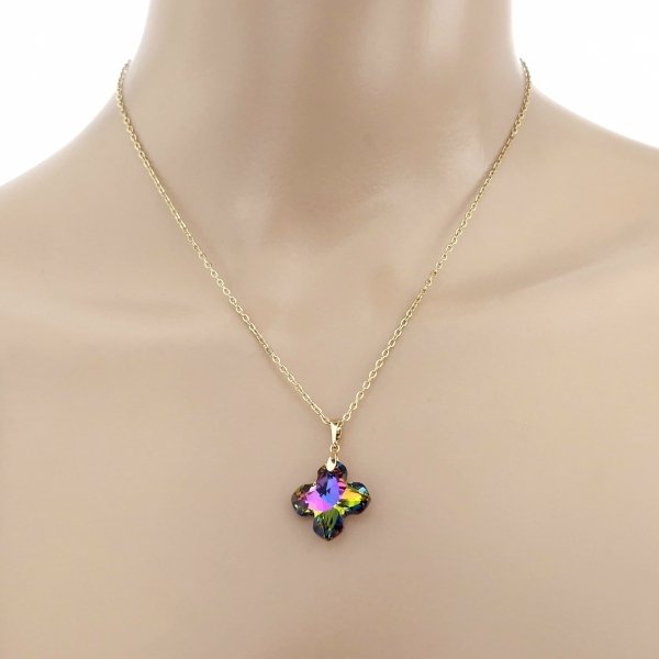 544d Złoty łańcuszek Austrian Crystal 40+5 naszyjnik pozłacany 14K Xuping