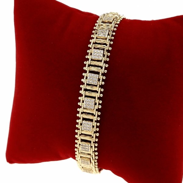 2035 Bransoletka elegancka złota 19cm pozłacana 14k Xuping 