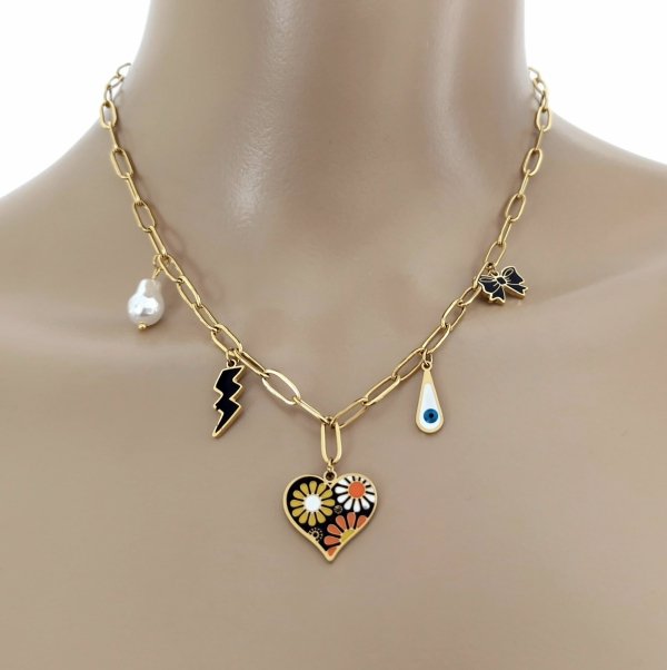 715a Złoty łańcuszek 40+5cm naszyjnik stal chirurgiczna nierdzewna 316L 